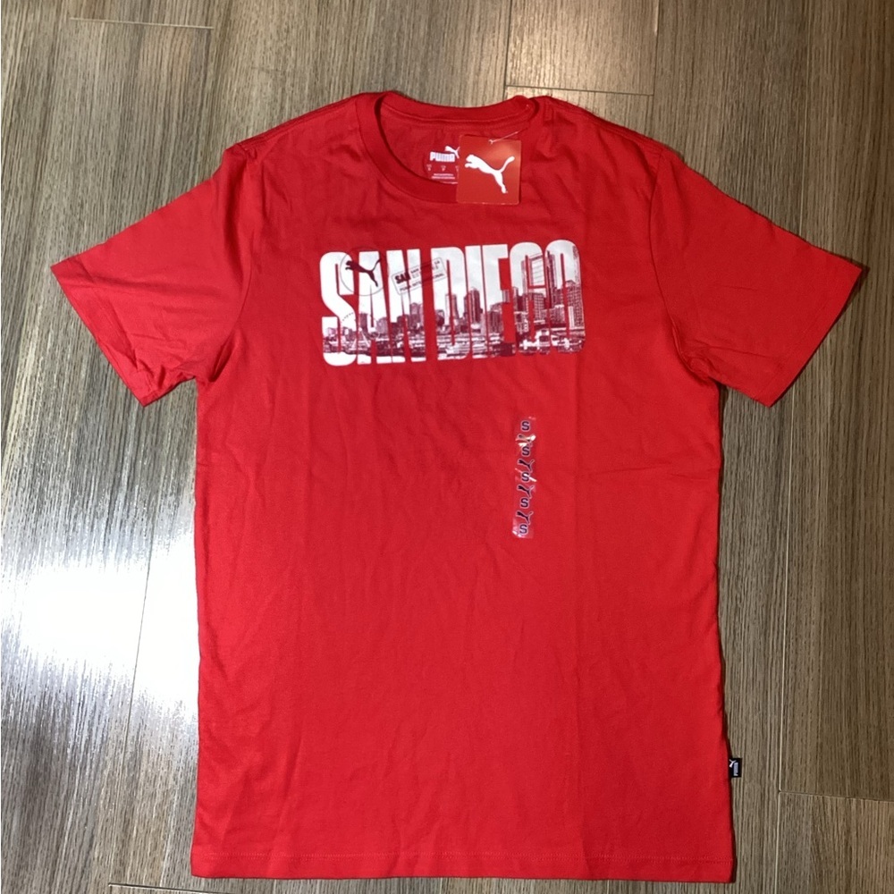 NWT PUMA San Diego Red Men’s Tee – Size‎ S – 100% Cotton